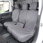 UK Custom Covers SC403GAD4 Tailored Heavy Duty Waterproof Front Seat Covers (3 Seats) Grey - To Fit Vauxhall Combo E 2019 Onwards