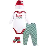 Little Treasure Baby Holiday Clothing Gift Set, 4 Piece, Santa's Helper, 0-6 Months