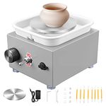 Pottery Wheels, Potuem Mini Pottery Wheel 2000RPM Adjustable Speed Electric Pottery Wheel with 10/6.5cm Plates and Shaping Tool, Ceramic Pottery Making Tools Pottery kit for Kids and Adults (Gray)