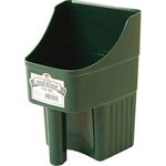 Little Giant® Plastic Enclosed Feed Scoop | Heavy Duty Durable Stackable Feed Scoop with Measure Marks | 3 Quart | Ranchers, Homesteaders and Livestock Farmers | Green