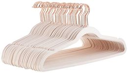 Amazon Basics Slim, Velvet, Non-Slip Suit Clothes Hangers, Blush Pink/Rose Gold - Pack of 50