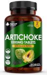 Artichoke Extract Tablets - 120 High Strength Artichoke Extract Tablets Enriched with Black Pepper - Artichoke Supplements No Inulin or Leaf Fibre - 5% Cynarin - 1000mg Artichoke Extract Made in UK