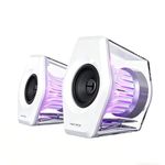 Edifier G2000PRO Desktop 2.0 Computer Gaming Speakers, Bluetooth USB 3.5mm AUX Inputs RGB Lights, 7.1 Surround Sound Multimedia Speaker for PC Laptop Woofer - White