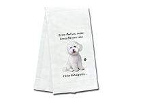 Bichon Frise Kitchen Towel - Soft Highly Absorbent - Bichon Frise Gifts - Dish Towels for Washing Dishes - Tea Towels - Reusable - Quick Drying - 100% Natural Cotton - Towels For Pet Lovers