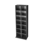 Lillyvale2 CD Bookcase Storage Shelf Case Cabinet Rack Unit Tower Organizer Adjustable Wooden Book Bluray Video Games Up To 224 CD's (Black)