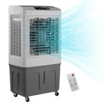 Swamp Cooler, 1800 CFM Evaporative Air Cooler, 4 Ice Box & Large Capacity Tank for Long Cooling, 120°Auto Oscillation, 3 Speeds, Remote, 3-in-1 Air Cooling Fan for Outdoor, Office, Home(80x30x38cm/31.