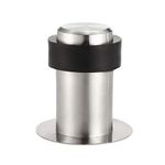 sourcing map Door Stopper Cylindrical Floor Mount Stop Brushed Stainless Steel 60mm Height