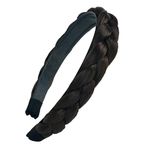 HAPPYMATES Women Girls Vintage Wig Headbands Braids Female Style Hair Band Head Band Wig Hair Accessories(Black choti hair Band)