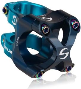 LUNJE 31.8mm Bike Stem, 35mm Short MTB Stem, CNC Machined 6061-T6 Aluminum Alloy with Vibrant Dual-Tone Anodized Finish, Anti-Corrosion, Fits Mountain/Road/BMX Bikes (Black Blue)