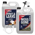 Spear and Jackson - 5L Spray and Leave Ready to Use - 5L Moss Gone Moss Killer - 2 x Long Hose Trigger Spray