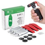 Kadacha CO2 Inflator Kit with 5 X 16g CO2 Threaded Cartridges- Presta & Schrader Valve Compatible -Portable CO2 Bike Tire Pump Come with Glueles Repair Kit for Road & Mountain Bike (SET-A)