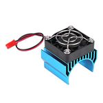 1/10 RC Aluminum Alloy Heat Sink With Cooling Fan for 540 / 550 / 3650 Motor RC Car (Blue)