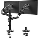 MOUNTUP Dual Monitor Stand, Height Adjustable Monitor Desk Mount,Gas Spring Monitor Arm for Two 17-32 Inch Screens, with C Clamp/Grommet Mounting Base, Holds up to 19.8lbs per Arm, Max VESA 100x100mm