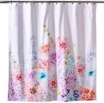 Maison d' Hermine Shower Curtain 100% Cotton One Panel Darkening Bath Shower Curtains 70 Inch x72 Inch, Easy Hanging with 12 Button Holes for Bathrooms (Floral Love)