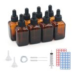 Glass Dropper Bottles 30ml,8 Pack Amber Glass Bottle with Dropper Pipettes for Essential Oils DIY Beauty Massage Perfumery Aromatherapy Laboratory (30ml)