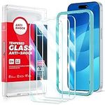 SmartDevil 3 Pack Screen Protector design for iPhone 15 [6.1 inch] 3 Pack Tempered Glass Film for 15, Bubble Free installation, [Military Grade] 9H Glass For iPhone 15