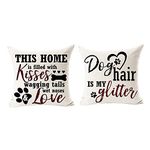 Best Dog Lover Gifts Nordic Warm Sweet Funny Sayings My Dog Thinks I'm Awesome Bone Paw Prints Cotton Linen Throw Pillow Case Cushion Cover NEW Home Decorative Square 20 X 20 Inches