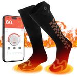 Heated Socks, Electric Socks with App Control, 3000mAh Rechargeable Heated Socks for Men, Washable Heated Socks Women, Foot Warmer for Winter Camping Hunting Skiing Outdoors Heating Socks Warm Socks