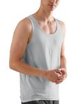 DAMENSCH Men's Rayon Fabric NEO-Skin Anti-Microbial Slub Anti-Odour-Bamboo Vest, Round Neck- Crisp Grey- Medium