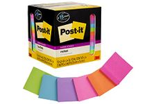 Post-it Super Sticky Notes, Assorted Bright Colors, 3 in x 3 in, 15 Pads/Pack, 45 Sheets/Pad, 2x the Sticking Power, Recyclable (654-15SSCP), Multi-color