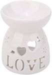 Dekaim Wax Burner, Wax Melt Burner Ceramic Oil Burners Assorted Wax Warmer Aromatherapy Holder Candle Scented Diffuser Home Bedroom Decor Letter Love Pattern
