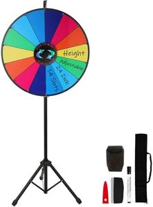 Hooomyai 24 Inch Prize Wheel with Folding Tripod Floor Stand Height Adjustable 14 Slots Color Dry Erase Spin Wheel Spinner Game with Dry Erase & Marker Pen for Trade Show Fortune Spinning Game