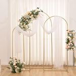 VINCIGANT 1.5M,1.8M and 2M Gold Wedding Arbor Backdrop Stand Metal Wedding Arch Backdrop Stand for Birthday Party Ceremony Anniversary Celebration Graduation Decoration Door Arch Frame