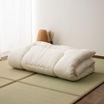 EMOOR Space-Saving Japanese Futon Mattress Single Made in Japan White, Foldable Floor Sleeping Mattress Shikibuton Tatami Mat Camp Guest-Use