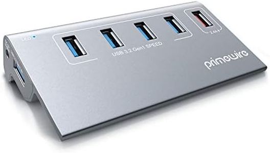 Primewire - Hub 5 Ports USB 3.0 Actif USB 3.2 Gen.1, Hub USB 3.0 alimenté multiprise USB Dock, 4 USB Data, 1 USB Smart Charge, Hub 5 en 1 pour PC Laptop Notbook Ultrabook MacBook, SuperSpeed 5 GBP