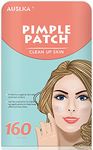 AUSLKA Blemish Patches for Face - 160 Patch - Blemish Spot Patch, Hydrocolloid Blemish Patch for Face Zit Breakouts