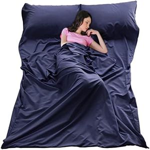Sleeping Bag Liner Ultralight Travel Sheet Dirt-Proof Camping Sheets Compact Hotel Sack for Outdoor Backpacking Hiking (Navy, 83x71)