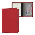 kwmobile Registration and Insurance Holder - Car Document Holder for Vehicle Documents and Cards - PU Leather - Dark Red