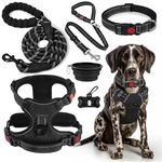 LOBEVE No Pull Dog Harness, Collar & Leash Set | Includes Dog Seat Belt, Collapsible Bowls & Poop Bag Dispenser. Ideal for Training, Walking, Hiking. Fits Small to Large Dogs