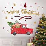 decalmile Christmas Window Wall Stickers Christmas Tree Gifts Wall Art Decals Home Party Christmas Door Window Home Decor