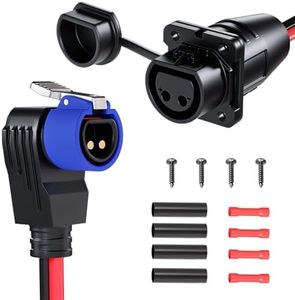 60A Trolling Motor Plug and Receptacle for Minn Kota, 8 AWG Wire 2 Pin 12V/24V/36V/48V Marine Boat Quick Connect/Disconnect Male & Female IP67 Waterproof Connector