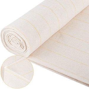 39.4"× 197" Large Overlocking Tufting Cloth with Marked Lines- Primary Monk's Cloth Punch Needle Fabric for DIY Rug-Punch Tufting Gun