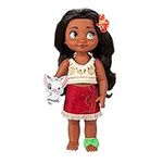 Disney Store Official Moana Doll Animator Collection, 39cm / 15” with Realistic Rooted Hair & Outfit, Padded Satin Pua Soft Toy, Collectible Toddler Doll, Toy Suitable for Ages 3+