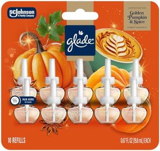 Glade PlugIns Scented Oil 2 Refills, Air Freshener, Golden Pumpkin & Spice, 6.7 fl oz, Pack of 10