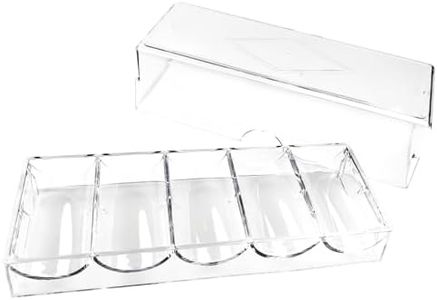 Poker Chip Holder Tray Racks - 1Pack Clear Acrylic Chips Rack Case with Cover Poker Table Accessories