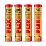 PLIX - THE PLANT FIX Apple Cider Vinegar 15 Effervescent Tablet with mother for weight loss, Vitamin B6 & B12, Pack of 4 (Orange Squeeze), 100% vegan, No added Sugar, Easy to carry