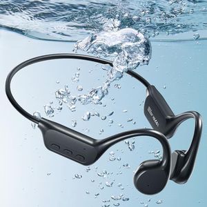 TELNP Bone Conduction Headphones IP68 Waterproof Headphones Swimming Bluetooth 5.3 Open Ear Headphones Built-in MP3 Player 32G Memory Wireless Underwater Headphones for Swimming Running Cycling