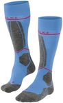 FALKE Women's SK4 Light Ski Socks, Blue (Morning Sky 6546), 8-9, 1 Pair