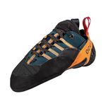 Ocun Sigma Rock Climbing & Bouldering Shoe for Technically Advanced Indoor & Outdoor Climbs, Petrol/Orange, 14