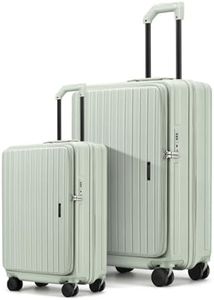 ROAMING Luggage Sets Hard shell Suitcase Top Opening Expandable with Spinner Wheels,Sturdy Large Suitcase Tsa Lock 20 Inch Carry on 28 Inch Checked Luggage,2-Piece Set (20/28) for Woman Men.Jade cyan