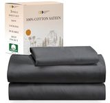 California Design Den Soft 100% Cotton Sheets Twin Size Bed Sheet Sets with Deep Pockets, 3 Pc Twin Sheets with Sateen Weave for Dorm Rooms, Cooling Sheets (Grey)