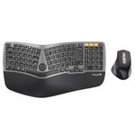 ProtoArc EKM01 Ergonomic Wireless Keyboard and Mouse, Ergo Bluetooth Keyboard and Mouse Combo, Split Design, Palm Rest, Multi-Device, QWERTY UK Layout, Windows/Mac/Android - Space Grey