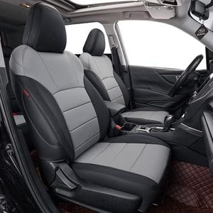 coverdream Forester Waterproof Leather Seat Covers Custom Fit for 2019-2024 Subaru Forester Seat Covers,Full Coverage,Airbag Compatible Car Seat Protector (Full Set,Black/Gray)