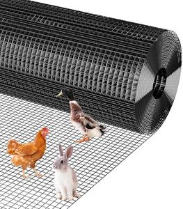 Hardware Cloth 1/2 inch - 48in x 50ft 19GA Black Galvanized Chicken Wire Mesh Roll, Hot-Dipped After Welding for Chicken Coop, Rabbit Cages & Garden Fencing – Poultry Netting & Chicken Wire Fencing