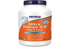 Now Foods, Ultra Omega 3-D Fish Oil, 180 Softgels, Lab-Tested, Gluten Free, Soy Free, Non-GMO