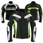 PROFIRST Motorbike Jacket, Waterproof motorcycle jacket for mens, Armour Jacket, CE Armoured Protective Jacket (UK, Alpha, L, Regular, Regular, Packs Green)